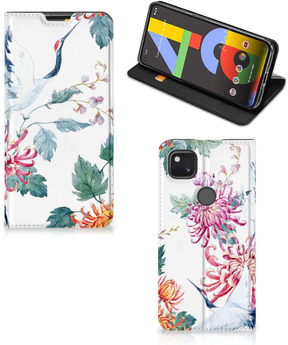 Google Pixel 4a Hoesje maken Bird Flowers