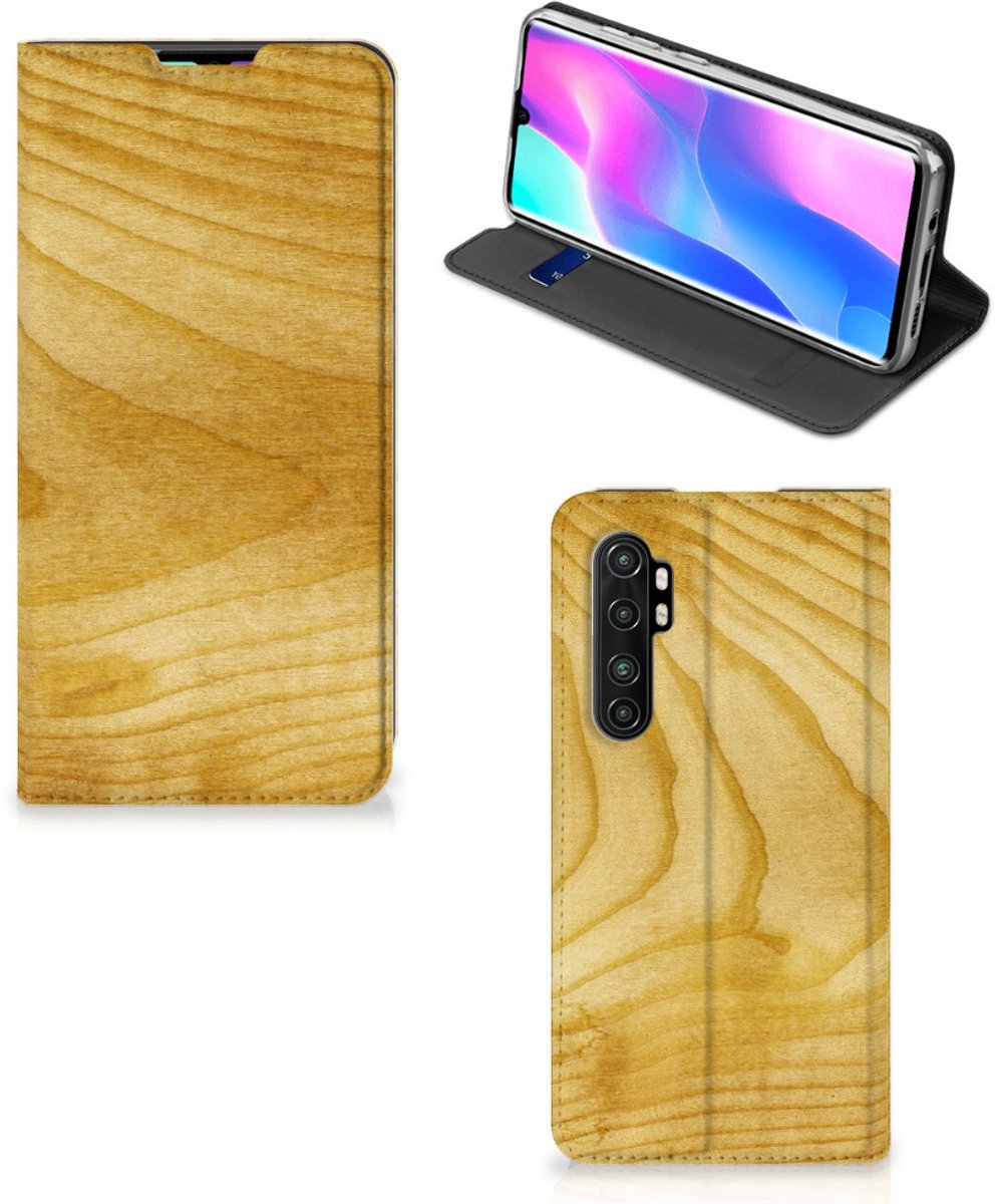 Xiaomi Mi Note 10 Lite Book Wallet Case Licht Hout