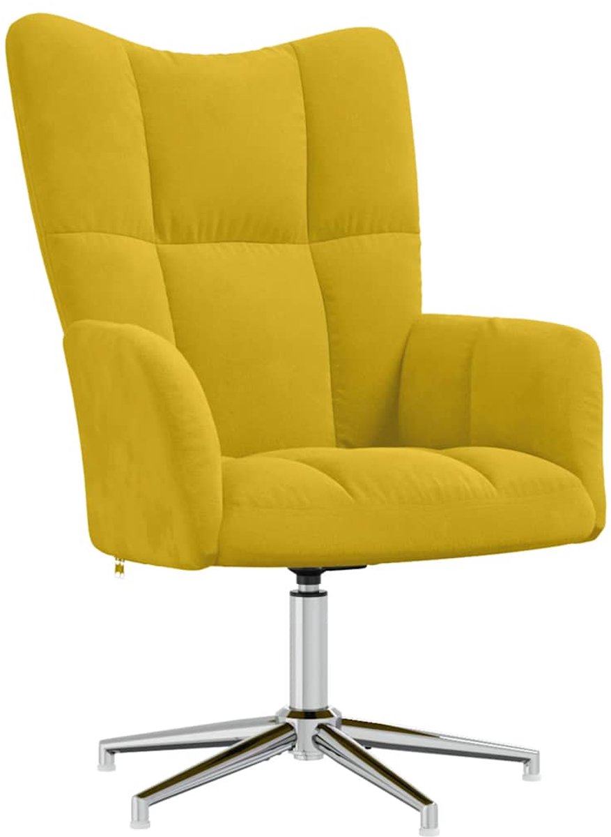 vidaXL Relaxstoel - fluweel - mosterdgeel