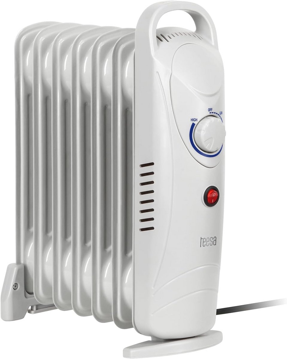 Compacte Elektrische Oliekachel 800W met 7 Ribben en Thermostaat