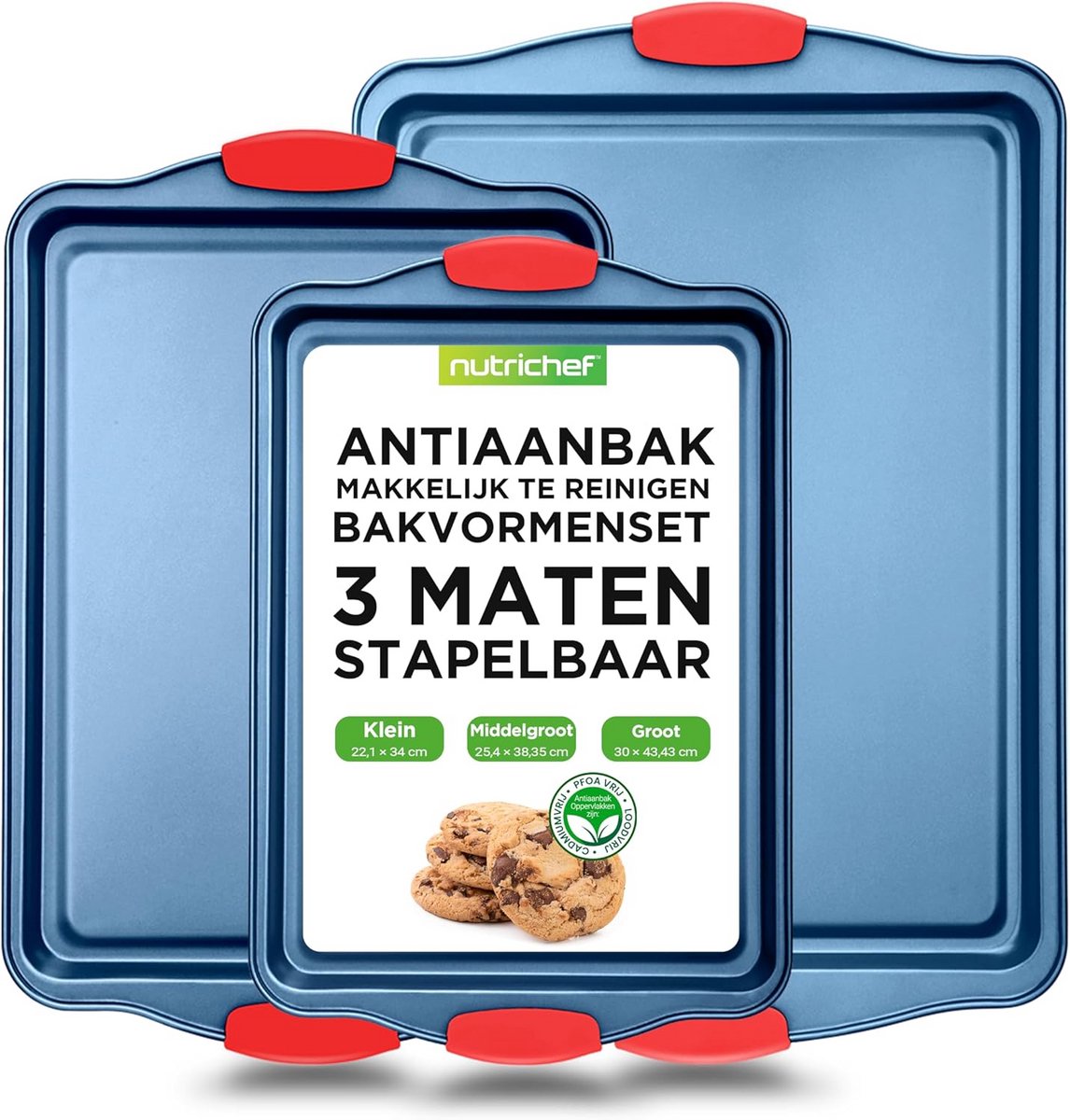 3-delige Koekenpan Set Met Antiaanbaklaag, Koolstofstaal