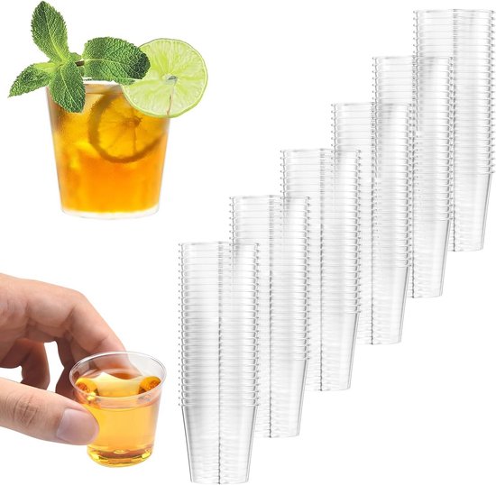 150x Transparante Kunststof Shotglazen (30 ml) - Voor Feestjes en Degustatie