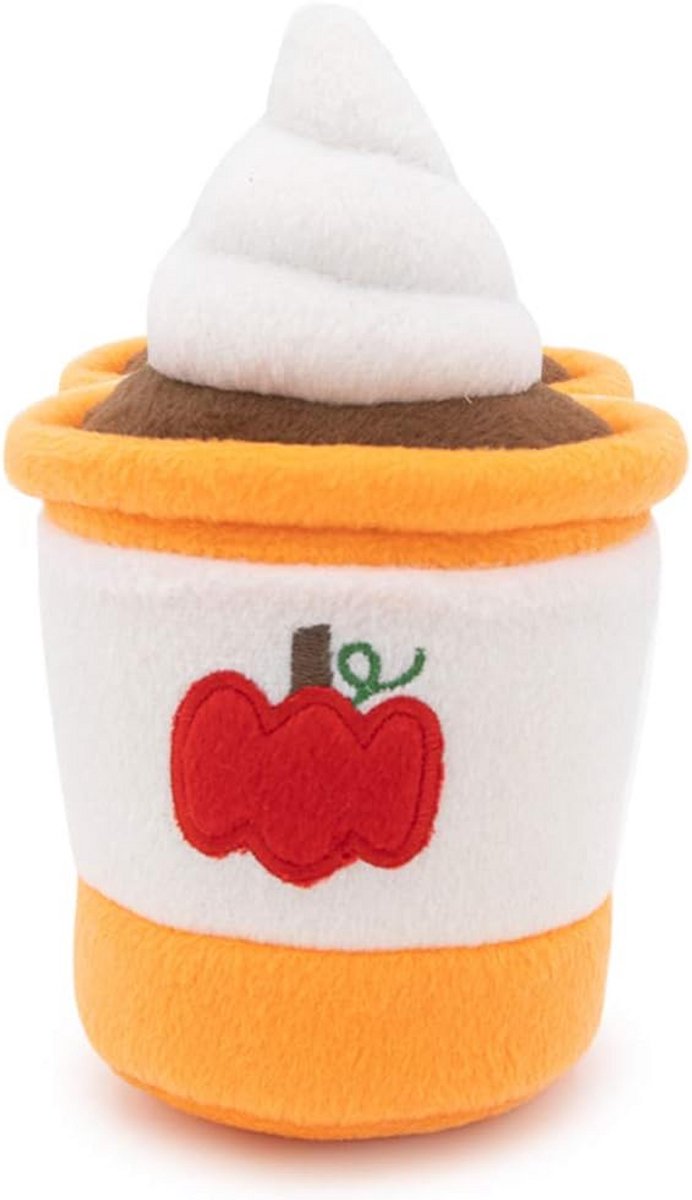 Zacht pluche hondenspeelgoed – Pumpkin Spice Latte voor kleine en middelgrote honden
