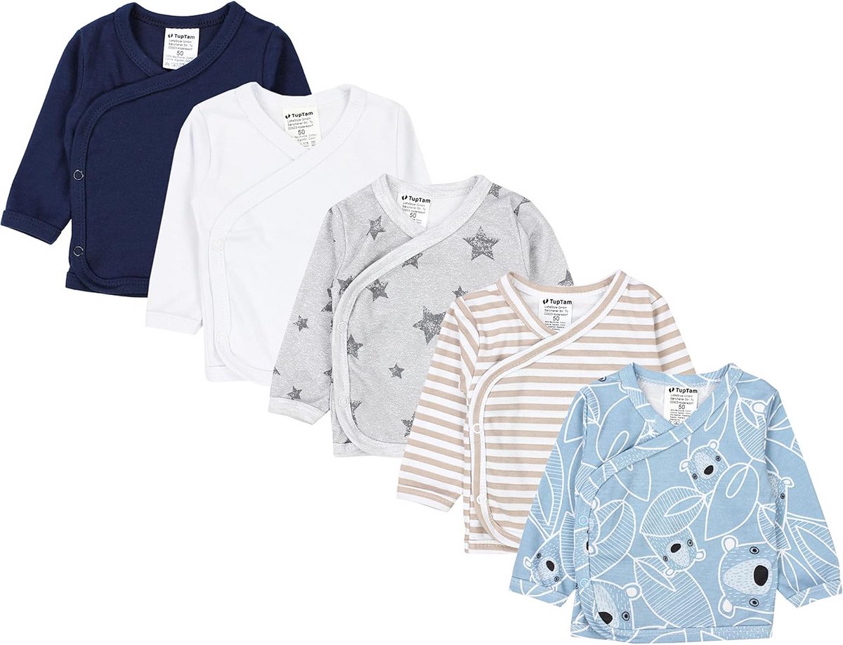 Set van 5 Lange Mouwen Babyshirts voor Jonge Jongen