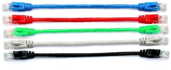 Foto: Korte cat 6 ethernet kabel met 5 kleuren 10 gbps netwerkkabel voor modem router pc printer en switchbox