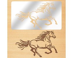 Stainless Steel Prancing Horse Template - Reusable Painting Templates for Scrapbooking, Wood Burning and Engraving in 10.2 x 17.8 cm