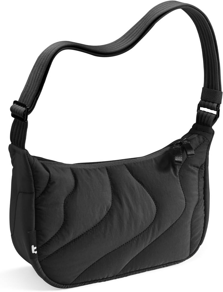 Gewatteerde Puffer Crossbody Tas voor Dames - Trendy Halvemaan Schoudertas Lichtgewicht