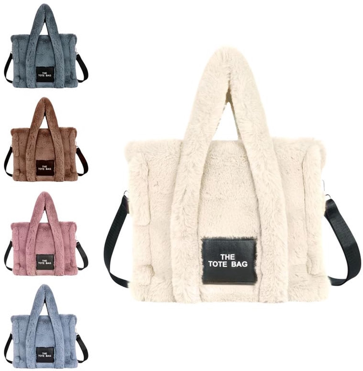 Dames en meisjes pluche draagtas - Zachte crossbodytas met verstelbare schouderriem voor winkelen, school en reizen