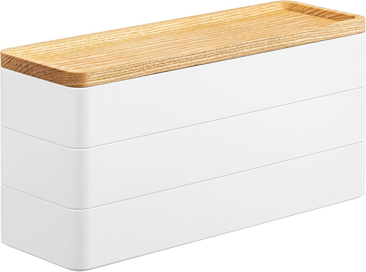 3-laagse Smalle Accessoirebox met Deksel - Ruimtebesparend en Aanpasbaar