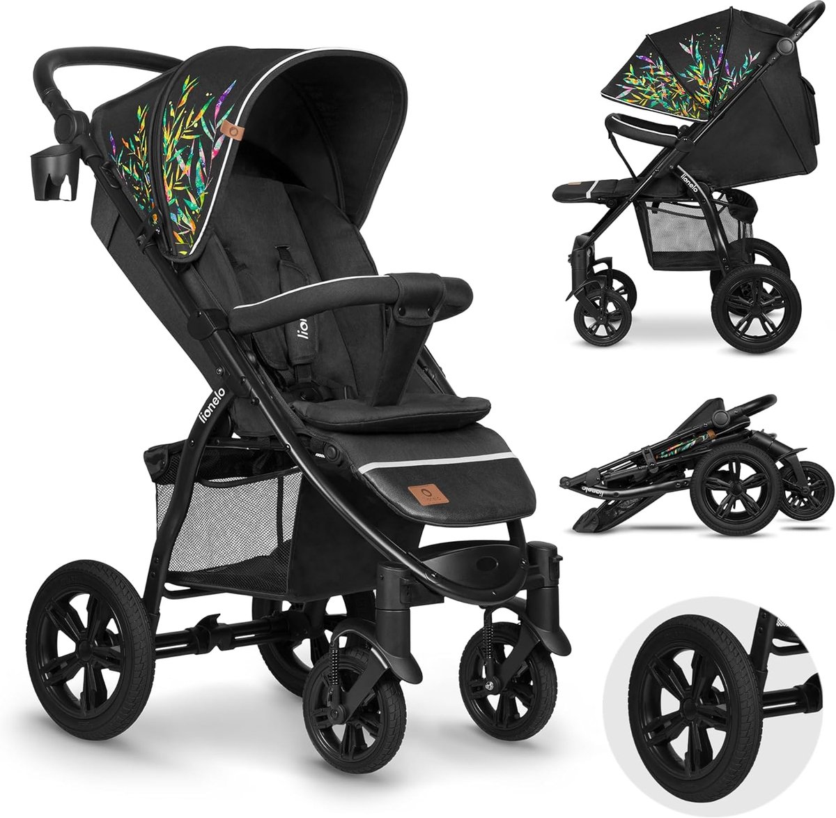 Lichtgewicht Kinderwagen met Verstelbare Rugleuning en Grote Wielen - Ideaal voor Baby's en Peuters