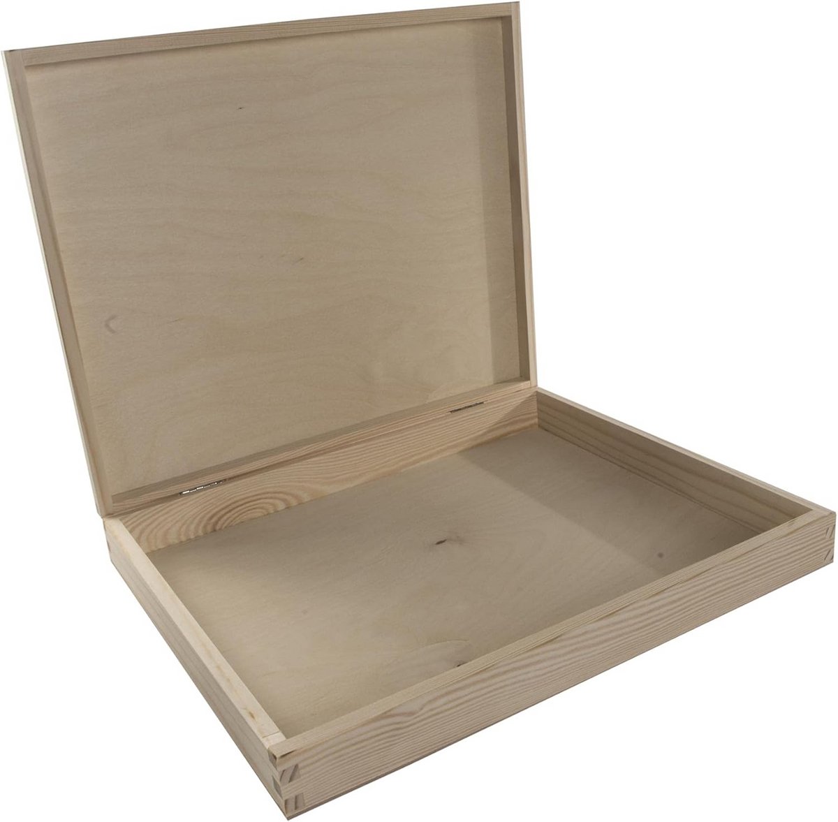 Onbehandelde houten kist met deksel - Perfect voor creatief gebruik en opslag