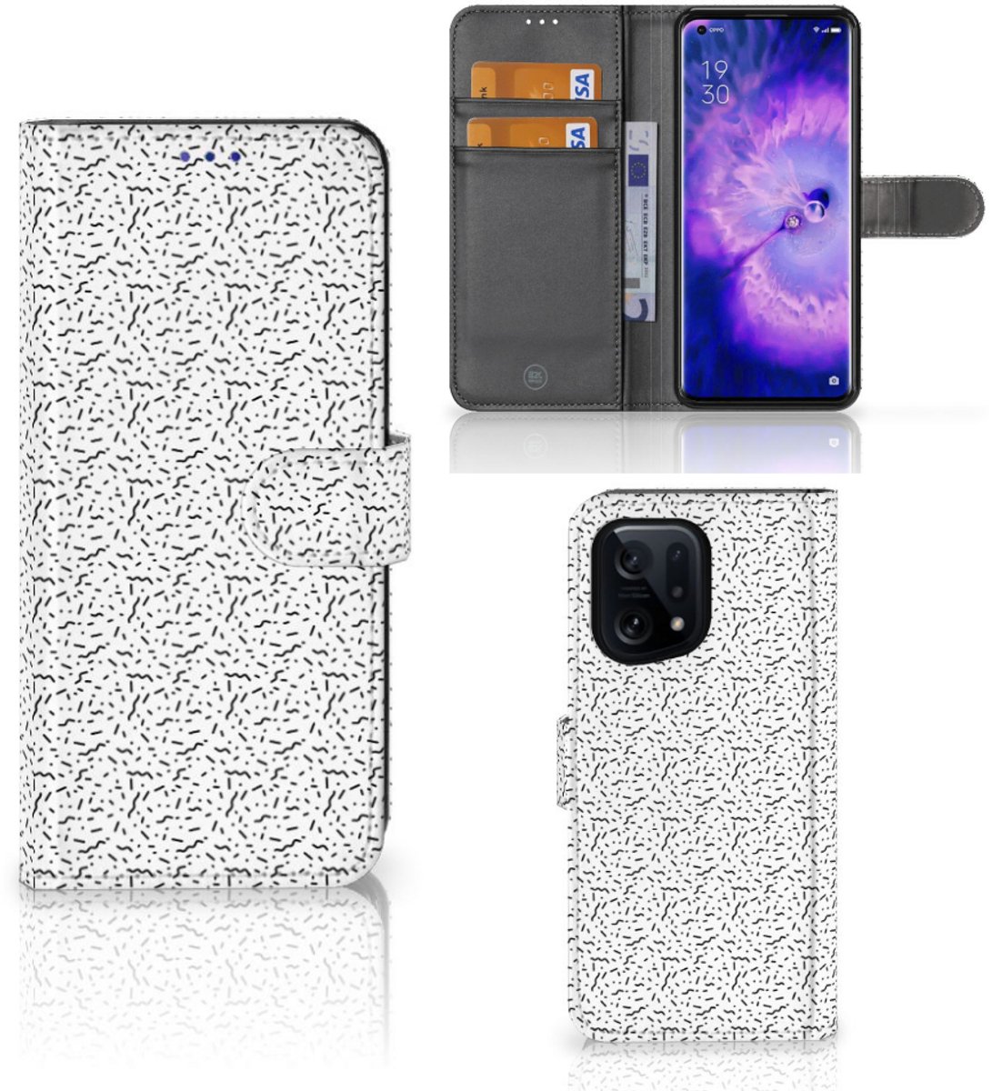 OPPO Find X5 Telefoon Hoesje Stripes Dots