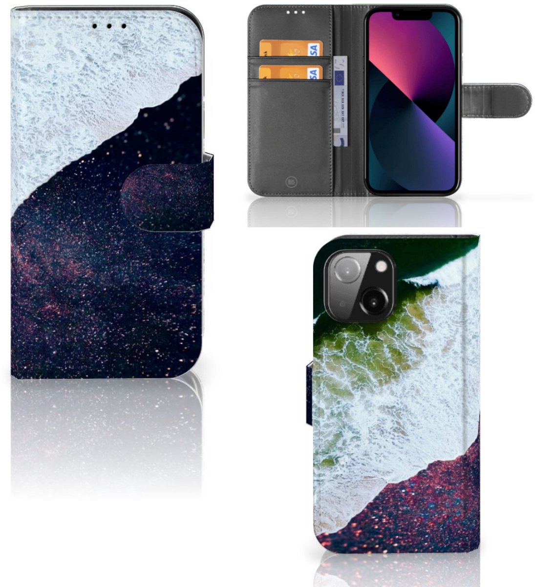 iPhone 13 Mini Book Case Sea in Space