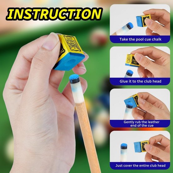Antislip Snookerkrijt Set voor Pool Cue - 6/12 Stuks - Optimaal Grip en Controle voor Biljart Spelers — afbeelding 5
