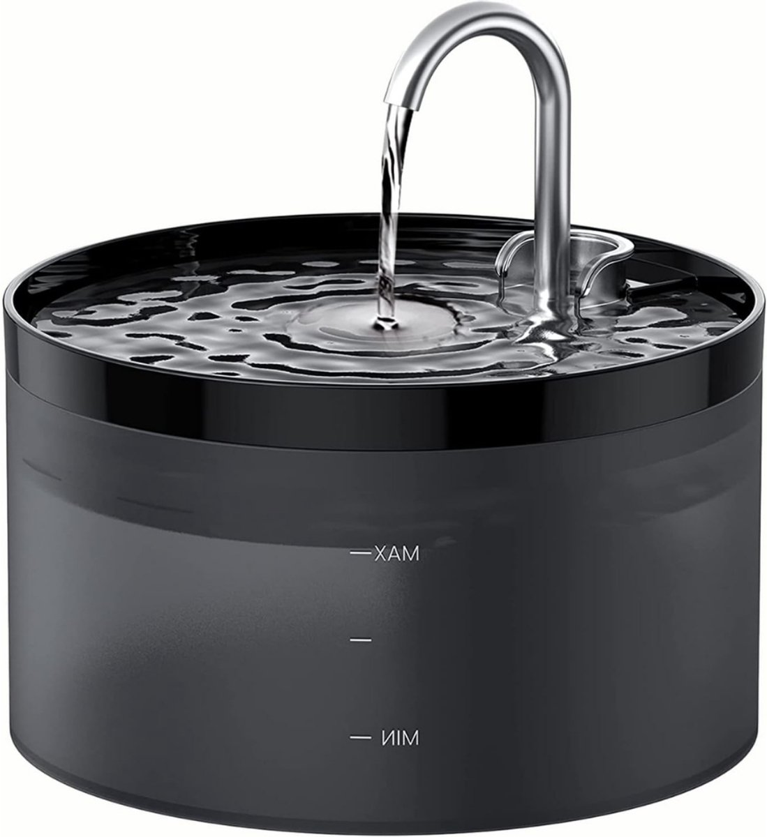 VIN® Drinkfontein Kat - Waterfontein & Katten Fontein - 2 Liter - Fluisterstil - Waterdispenser - Drinkbak – Huisdierenfontein – Met Actief Koolfitler en Waterpomp – Met LED Licht - Transparant