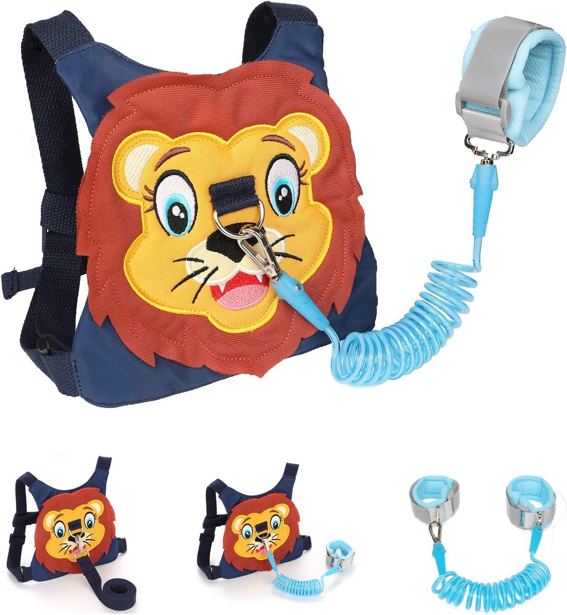 Peuter harnas met anti-verlies riem - Veiligheidsharnas voor kind- Wandelen met kinderen (roze, paarachtig blauw)