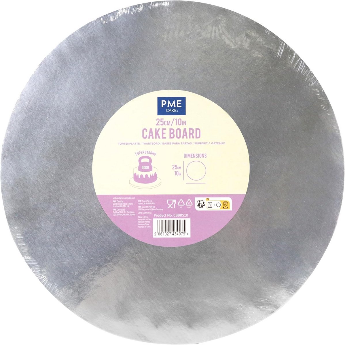 Ronde taartplank met gestreepte rand - 25 cm