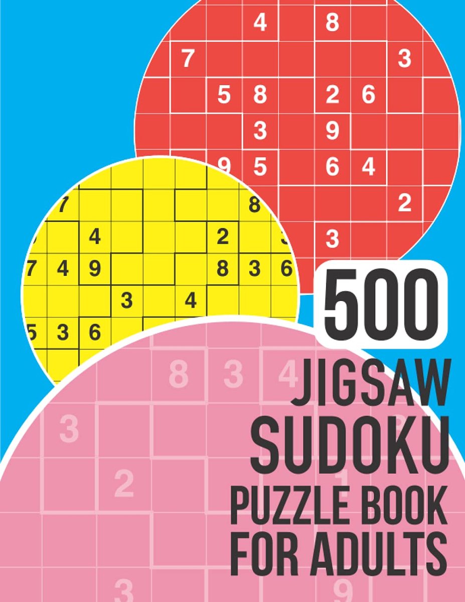 Puzzleboek met 500 Jigsaw Sudoku Puzzels voor Volwassenen - Gemakkelijk, Medium en Moeilijk