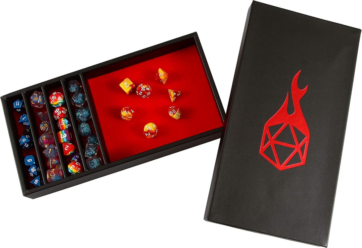 Dobbelstenen Arena Tray - 2-in-1 Dice Trays met Staging Area voor D&D en RPG - Geschikt voor Elk Dobbelspel - Rood