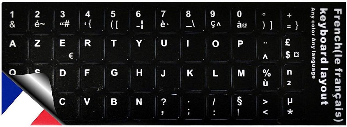 Zelfklevende AZERTY Toetsenbordstickers voor Laptop - Frans