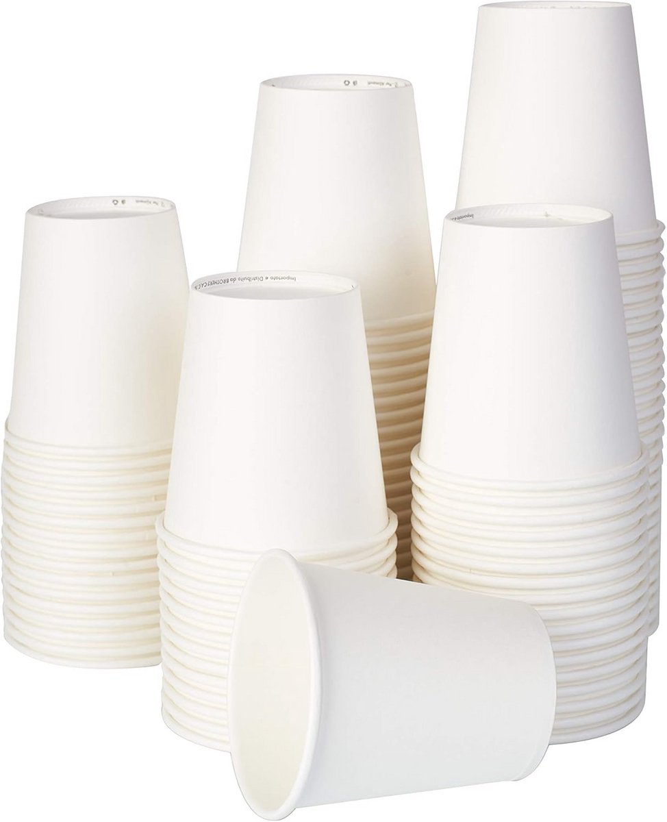 Composteerbare Wegwerpbekers van Biologisch Papier - 100 Stuks