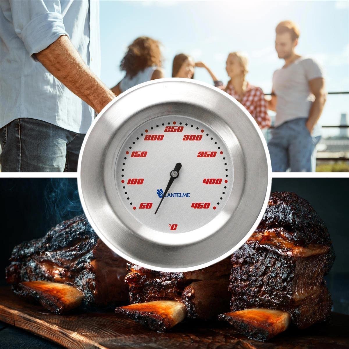 Grillthermometer 450 °C - Analoge Thermometer voor BBQ, Rookoven en Grill