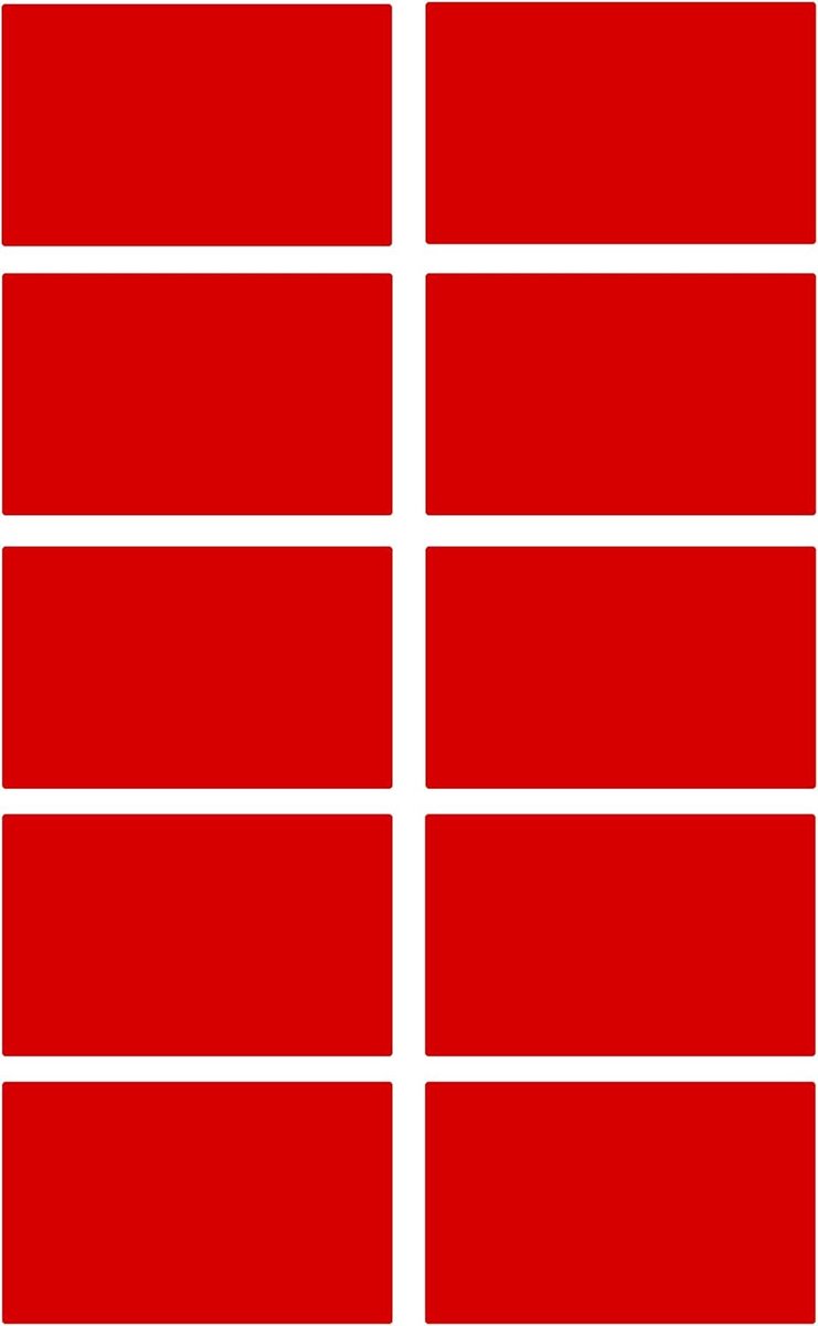 Kleurgecodeerde zelfklevende etiketten - 5 x 3 cm - 150 stuks (rood)