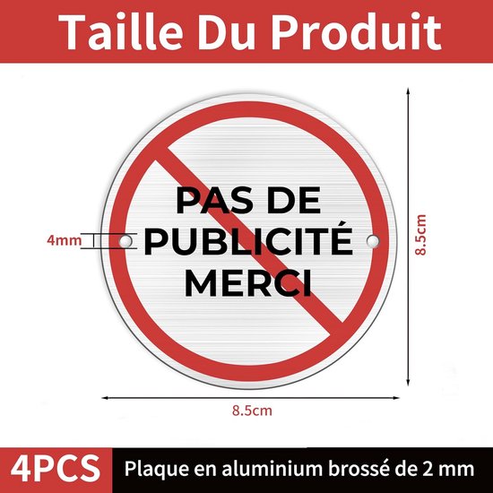 Letterbox sign for video surveillance, self-adhesive, brushed aluminum, φ85 mm van Merkloos — afbeelding 5