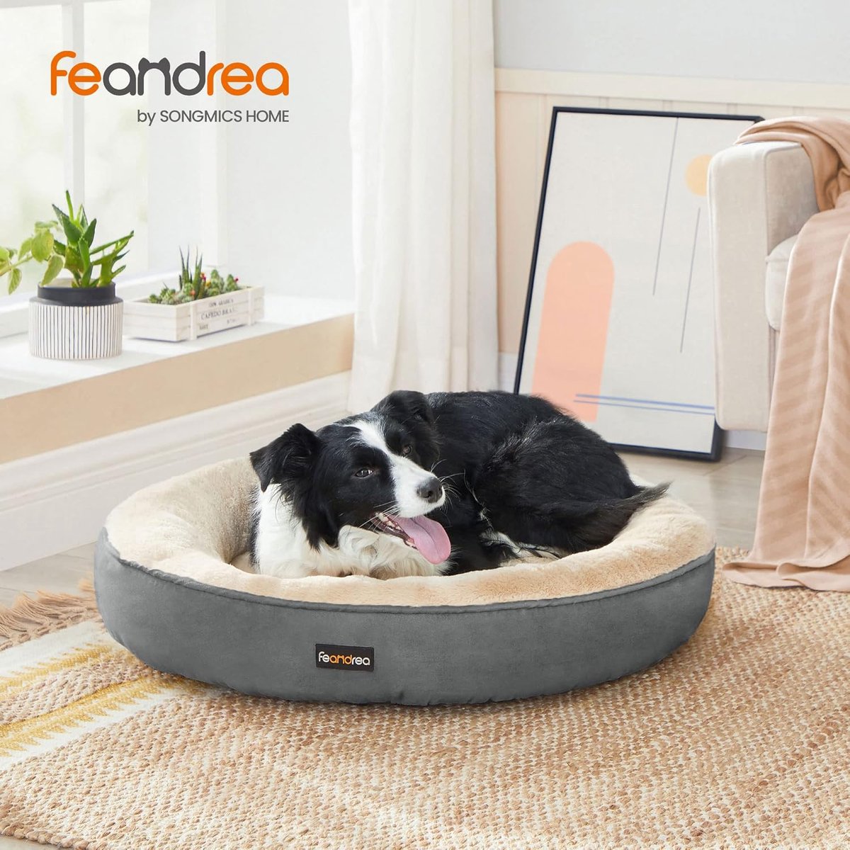 Hondenbed - Dierenbed - Hondenmatras - Orthopedisch Hondenbed - Waterdicht Hondenbed - Verwarmd Hondenbed - Donut Hondenbed - Cave Hondenbed - Extra groot Hondenbed - Donkergrijs - 70 x 18 cm (Ø x H) thumbnail 6