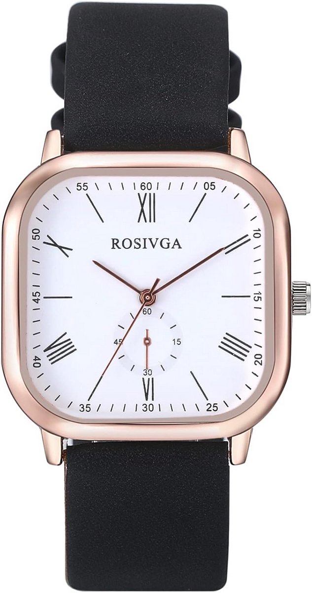 Analoge Quartz Dameshorloge met Leren Band voor Casual en Zakelijk Gebruik