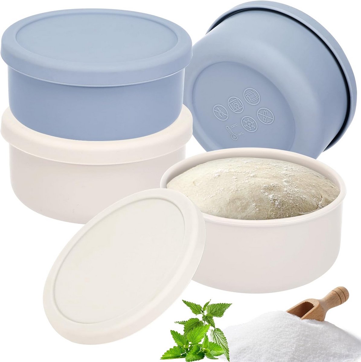 Pizzaboxen met Deksel - Siliconen Voedselcontainers voor Deeg, Lunchbox & Snackbox - 700 ml