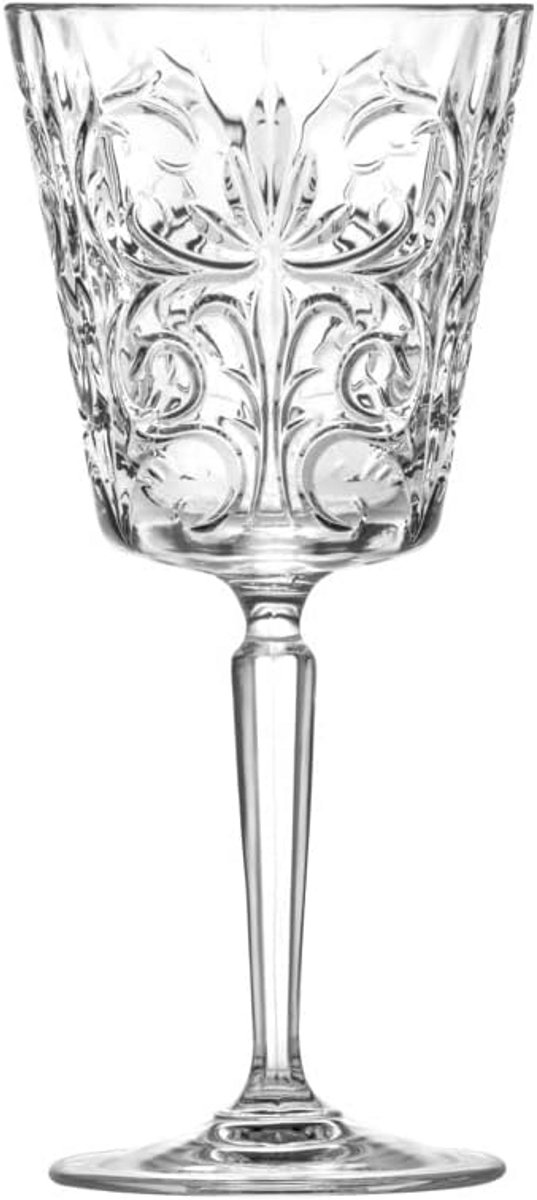 Set van 6 Kristallen Wijn Goblets - Tattoo Design - 29 CL Vaatwasmachinebestendig