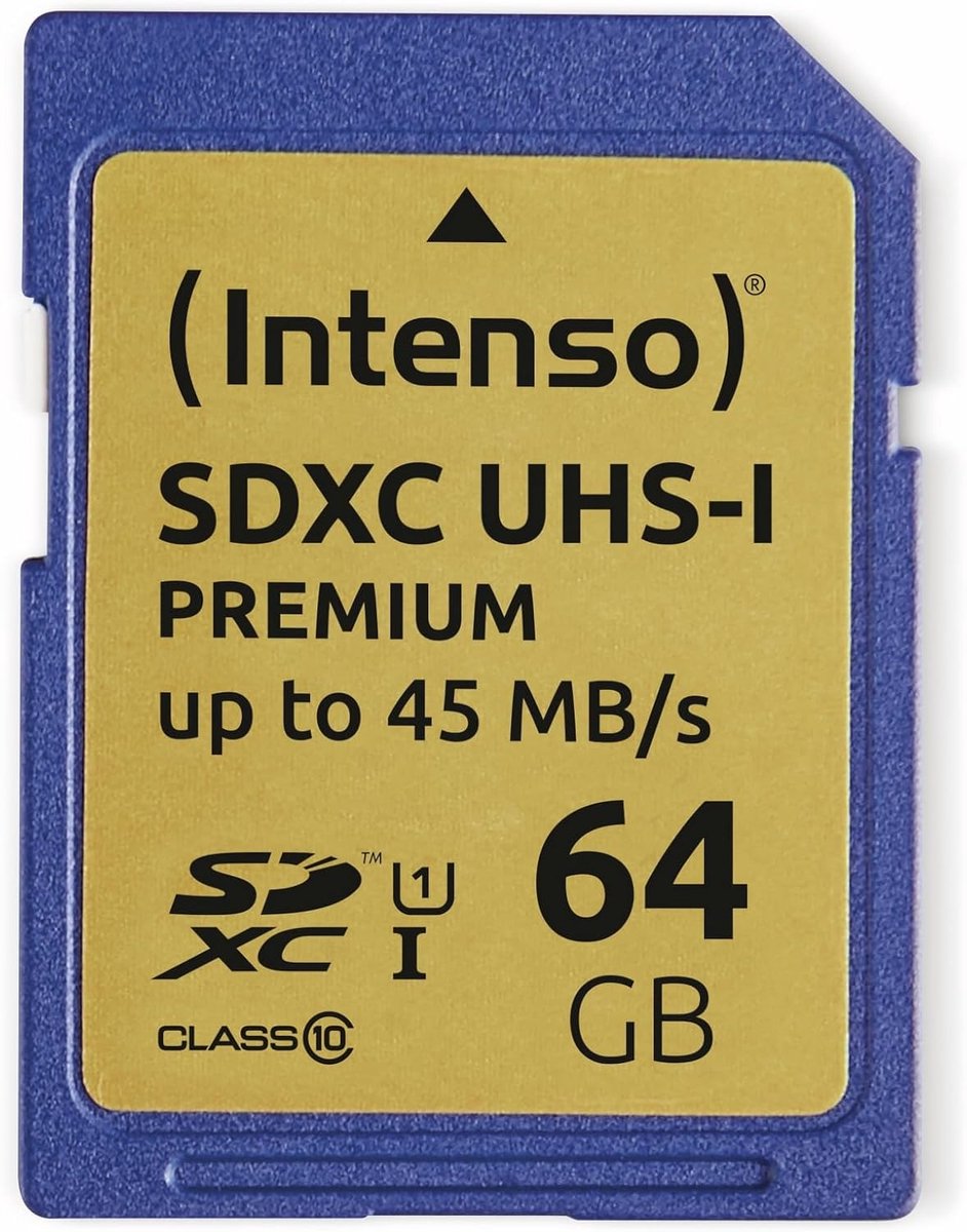 Geheugenkaart 64GB SDXC UHS-I Class 10 voor professionele opnames