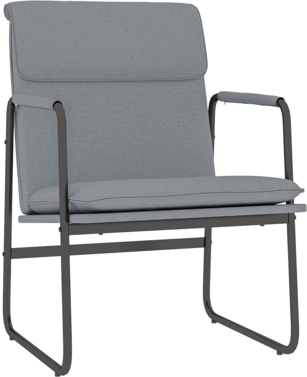 vidaXL - Loungestoel - 55x64x80 - cm - stof - lichtgrijs