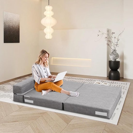 Futon Slaapbank met Traagschuim - Inklapbare Meubel voor Woonkamer en Appartement van Merkloos — afbeelding 2