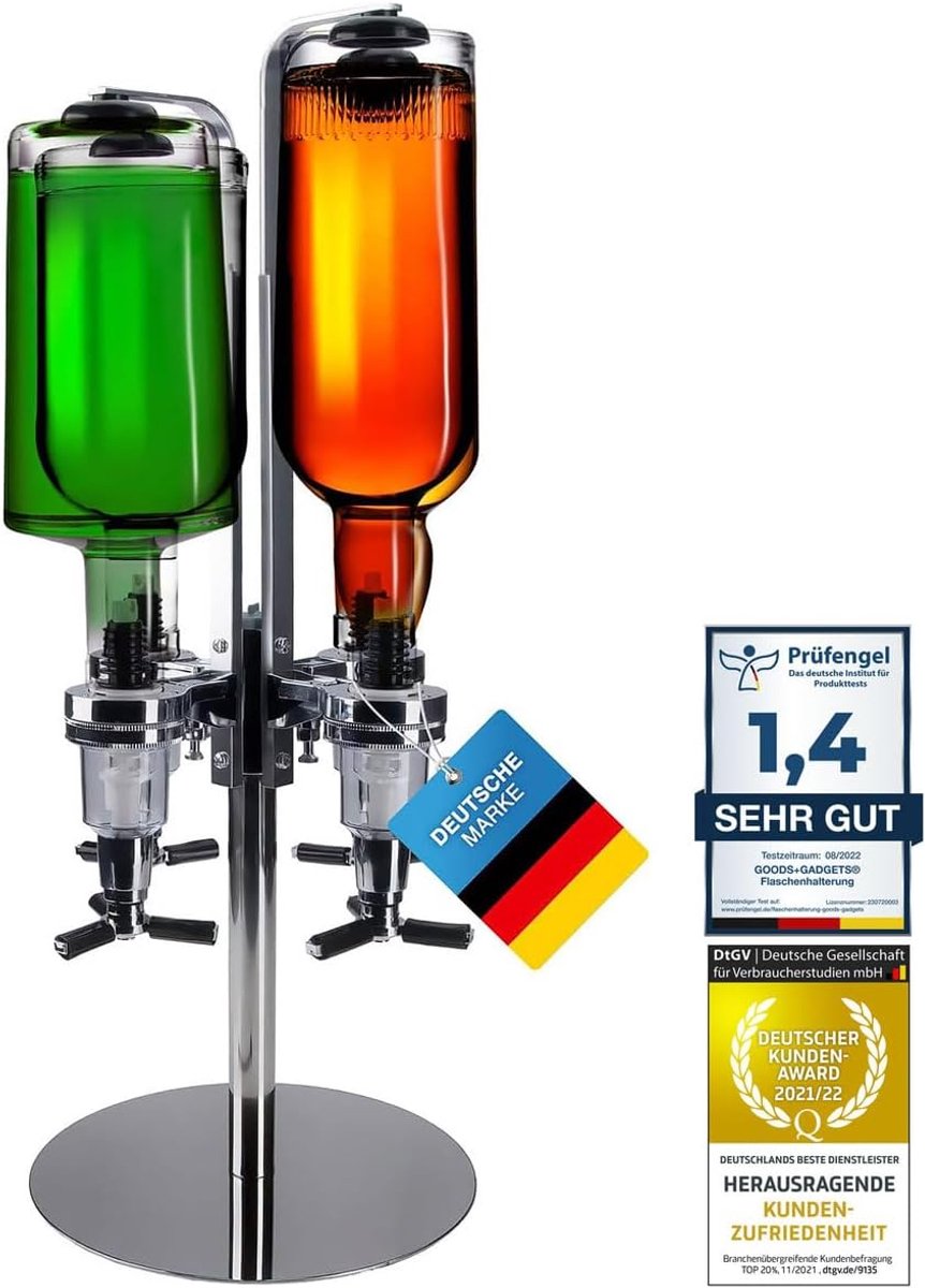 Flessenhouder voor sterke drank met dispenser - Professionele drankportioneerder