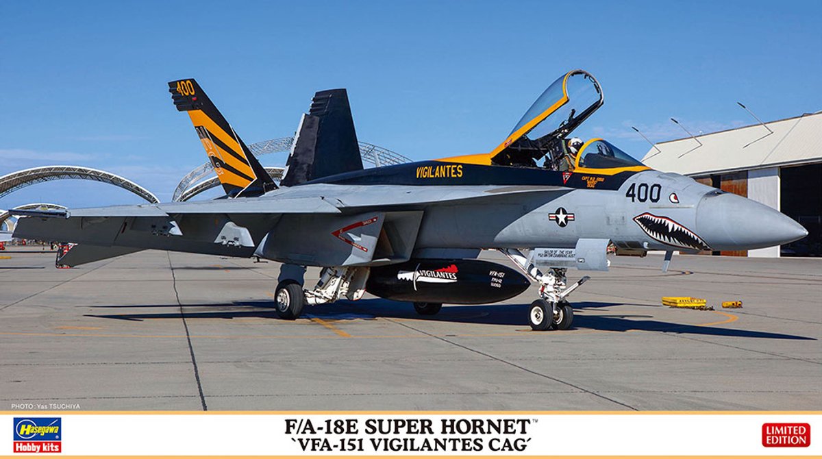 Hasegawa Modelbouwpakket Militaire voertuigen - 02365 F/A-18E Super Hornet VFA-151 Vigilanets Plastic - 1:72 - Modelbouw