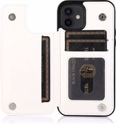 Hoesje geschikt voor iPhone 13 Pro Max - Backcover - Pasjeshouder - Portemonnee - Kunstleer - wit