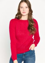 LOLALIZA Gebreide trui met pompons - Fuchsia - Maat M
