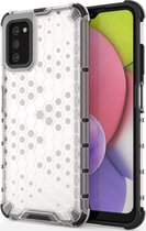 Samsung Galaxy A30s Hoesje - Mobigear - Honeycomb Serie - Hard Kunststof Backcover - Wit - Hoesje Geschikt Voor Samsung Galaxy A30s