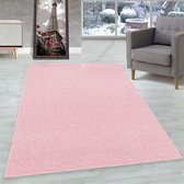 Tapis de salon à poil ras marbré brillant hauteur 4mm Rose