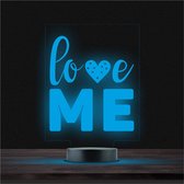Led Lamp Met Gravering - RGB 7 Kleuren - Love Me