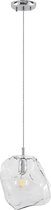 Lucande - hanglamp - 1licht - ijzer, glas - H: 28 cm - E27 - chroom, helder