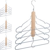 Relaxdays 4x Kledingkast organizer - kledinghangers - ruimtebesparend - kleerhangers