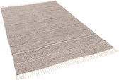 Pergamon Vloerkleed Kilim Sandy Baumwolle Naturteppich Streifen