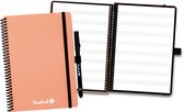 Bambook Colourful uitwisbaar notitieboek - Roze - A5 - Pagina's: Bladmuziek - Duurzaam, herbruikbaar whiteboard schrift - Met 1 gratis stift