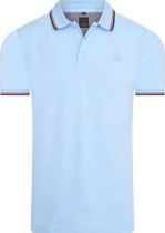 Mario Russo - Heren Polo SS Tipped Polo Edward - Blauw - Maat M