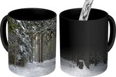 Magische Mok - Foto op Warmte Mokken - Koffiemok - De winterbomen in het bos bij Wenen in Oostenrijk - Magic Mok - Beker - 350 ML - Theemok