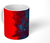 Mok - Rode en blauwe inkt op een schilderij - 350 ML - Beker