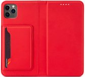 Mobiq - Magnetic Fashion Wallet Case iPhone 12 Pro Max - Rood